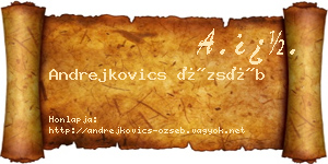 Andrejkovics Özséb névjegykártya